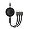 Baseus CAMJ010101 Bright Mirror 2 -sarjan 3-in-1-USB-kaapeli, 66 W, 1 m, musta
