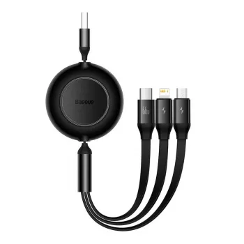USB 3-in-1-kaapeli Baseus Bright Mirror — micro USB, USB-C, Lightning, 66 W, 1,1 m