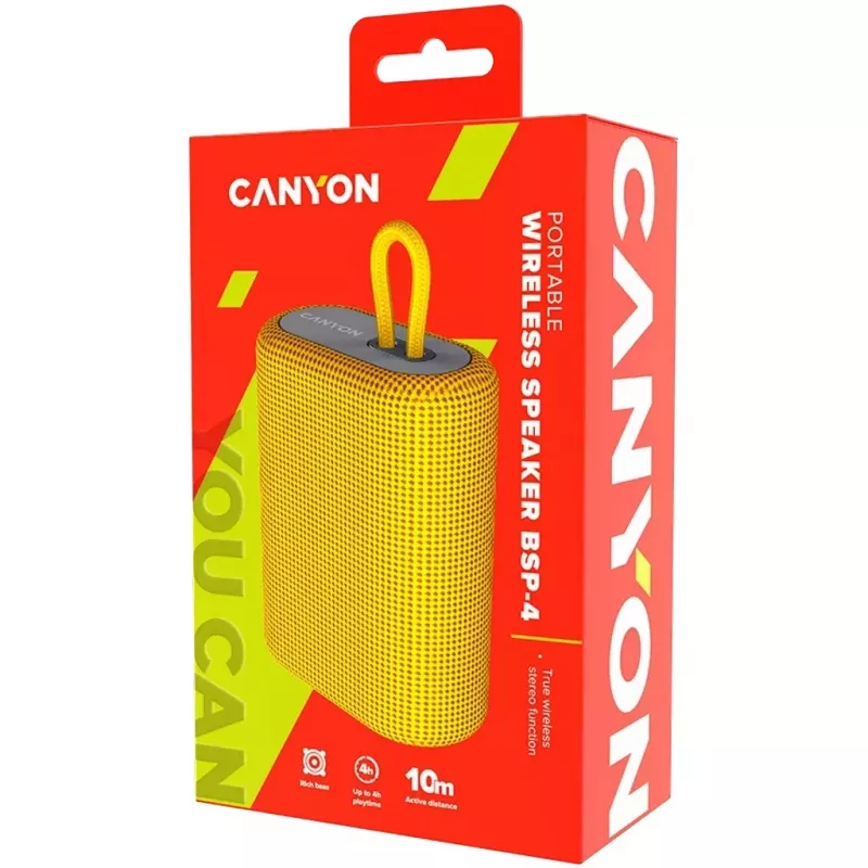 Kannettava stereokaiutin Canyon BSP-4 keltainen