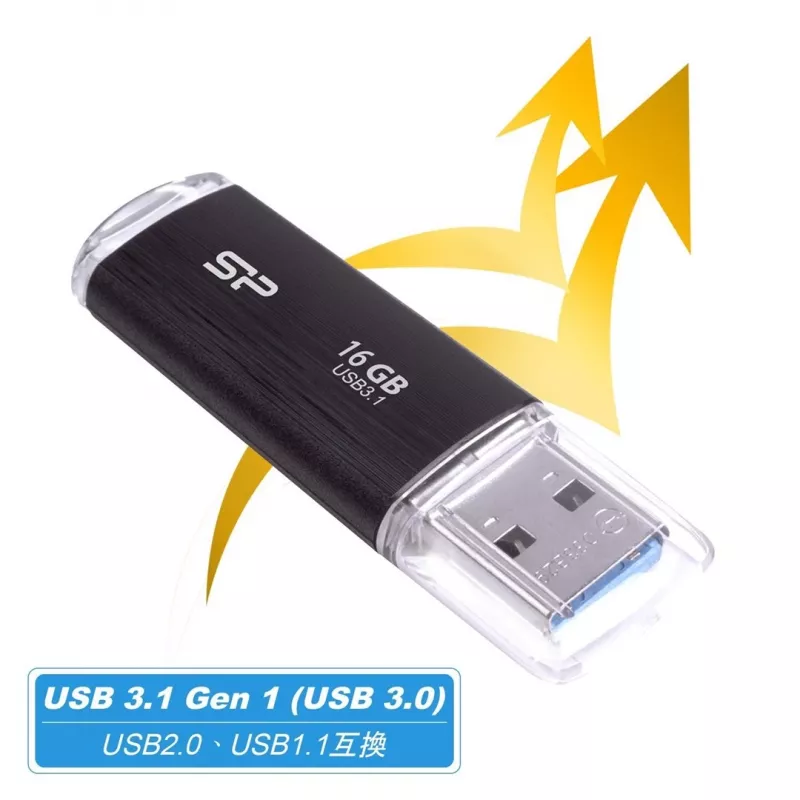 SILICON POWER Blaze B02 USB-muistitikku 16 GB USB Type-A 3.2 Gen 1 (SP016GBUF3B02V1K) musta