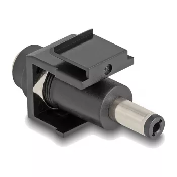 DeLOCK Keystone-moduuli DC 5,5 x 2,1 mm liitin DC 5,5 x 2,5 mm pistoke musta