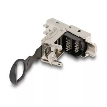 DeLOCK RJ45-liitin kenttäasennettava Cat.6A työkaluton hopea liitin