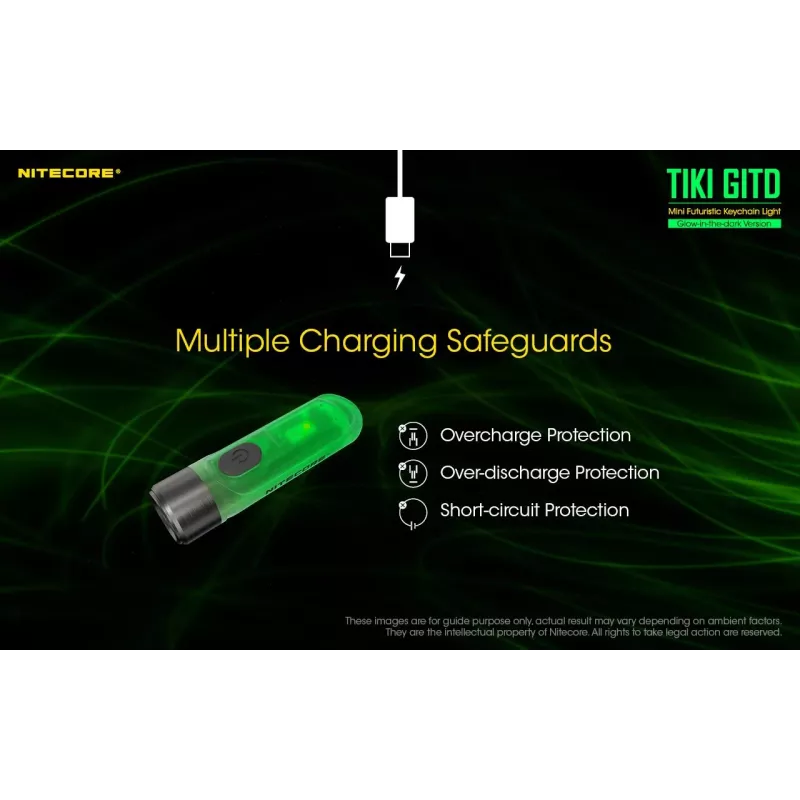 Nitecore TIKI GITD taskulamppu, T-sarja, 300 lumenia