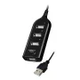 VAKOSS USB-keskitin TC-234UX — 4-porttinen USB 2.0 -keskitin, DC-virtalähde (5 V, 1 A), musta