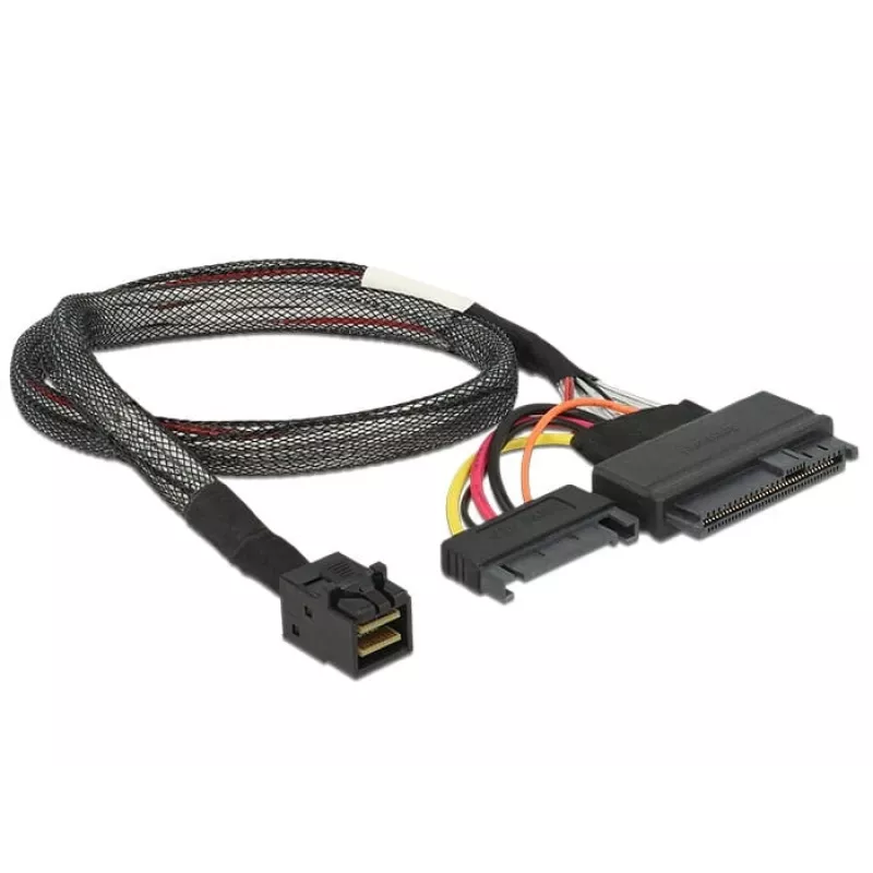 Delock kaapeli SFF-8643 uros > U.2 SFF-8639 naaras + SATA virtaliitäntä 50 cm (84819)