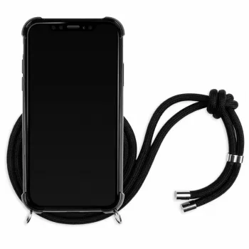 Lookabe Necklace Snake Edition puhelinkuori iPhone XR:lle, hopea/musta