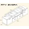 Cama TV-taso EVORA 200 plum tree/musta kiiltävä