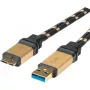 ROLINE Gold USB 3.0 -kaapeli, USB A -pistoke - USB 3.0 Micro B -pistoke 2,0 m (11.02.8879)