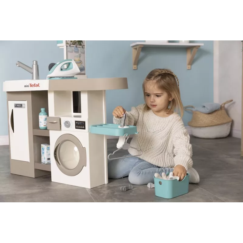 Smoby 311050 leikkikeittiö pyykkiosalla ja tarvikkeilla