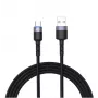 Datakaapeli Tellur USB-Type-C LED nailonpunos 1,2 m musta
