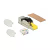 Johdinliitin RJ45 DeLOCK 86485 musta hopea läpinäkyvä keltainen
