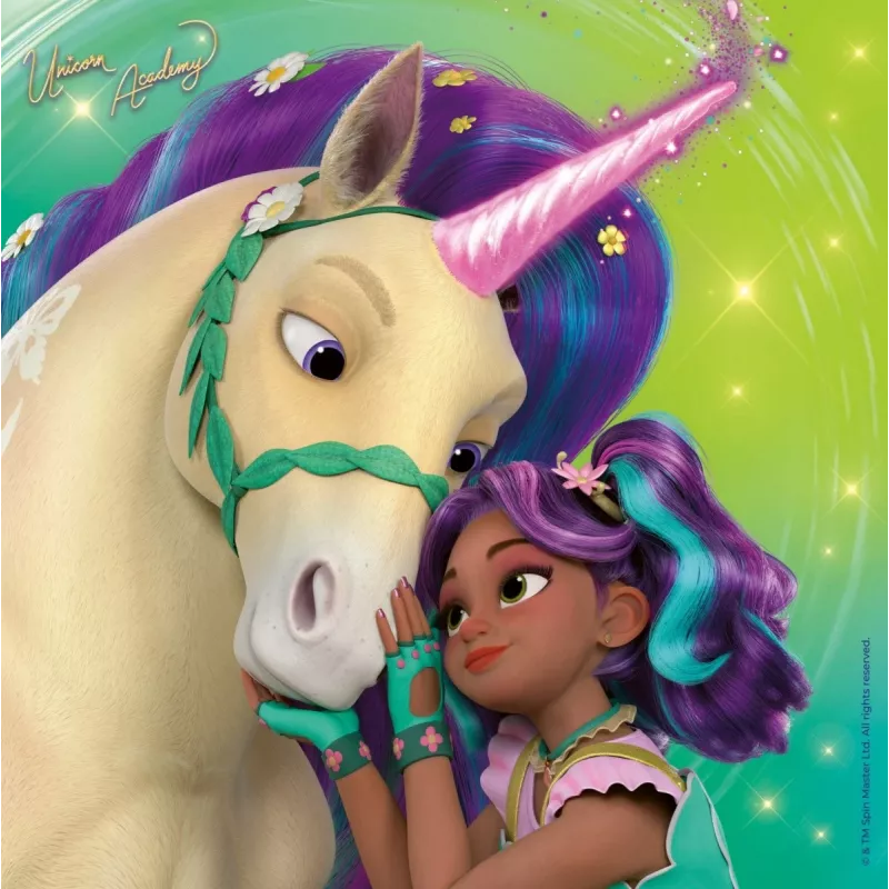 Palapeli Ravensburger Unicorn Academy – 3 x 49 palaa, setti lapsille