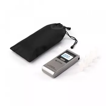 Alkometri ORO-MED X12 PRO SILVER — kosketukseton hengitysalkoholitesti, alue 0–4 g/l, LCD, AAA-paristot