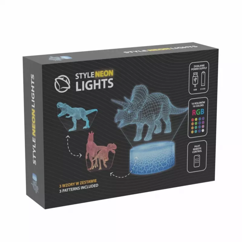 Pöytä-LED-valaisin MANTA SNL117RGB RGB 3D dinosaurus valokoriste