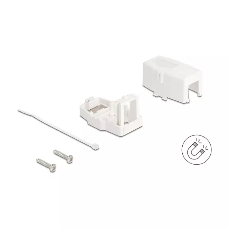 Delock 85841 Keystone-tyhjä kotelo, 1 portti, magneettijalusta, valkoinen