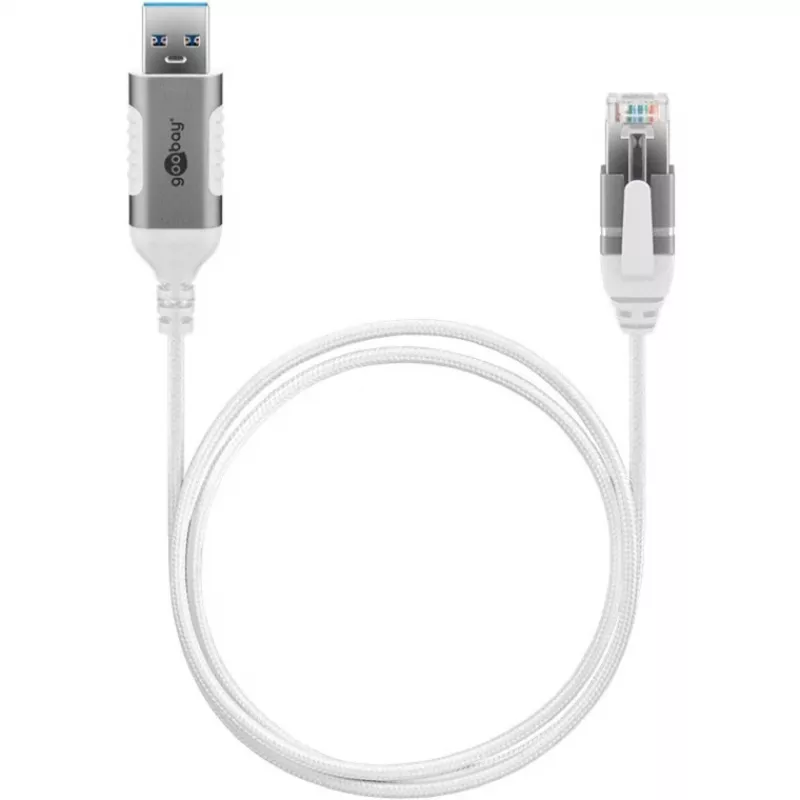 Goobay Ethernet-kaapeli USB-A 3.0 - RJ45 ohut 1 m – yhdistä reititin, modeemi tai (74377)