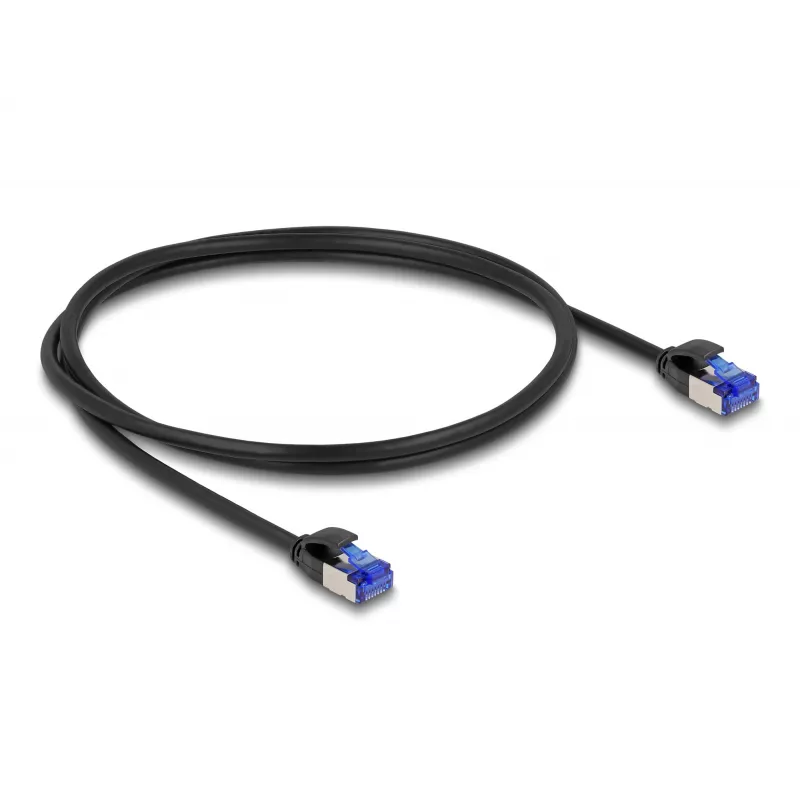 Verkkokaapeli DeLOCK RJ45 Cat.6A S/FTP ohut 1 m musta
