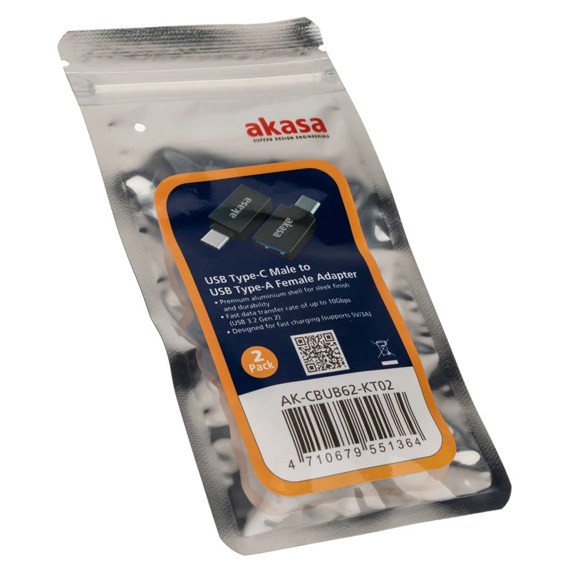 Kaapeliadapteri USB Type-C USB Type-A Akasa AK-CBUB62-KT02