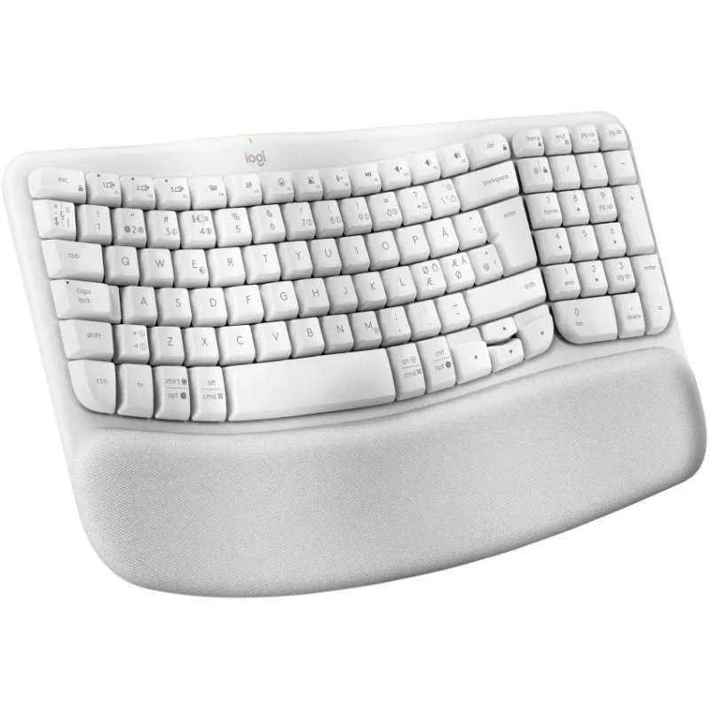 Logitech Wave Keys näppäimistö pehmustetulla rannetuella langaton Bluetooth LE QWERTY off-white (PAN)