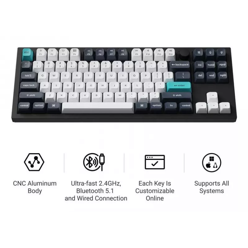 Näppäimistö langaton Q3 Max RGB/CARBON musta Q3M-M4 Keychron