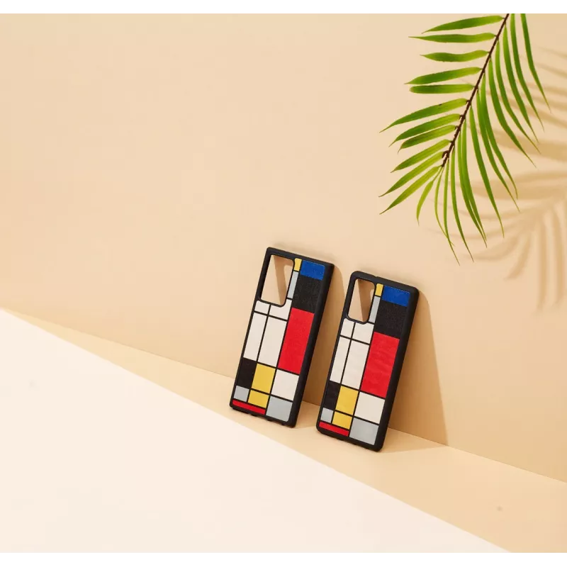 Puinen suojakotelo Man and Wood Galaxy Note 20 Mondrian Wood musta