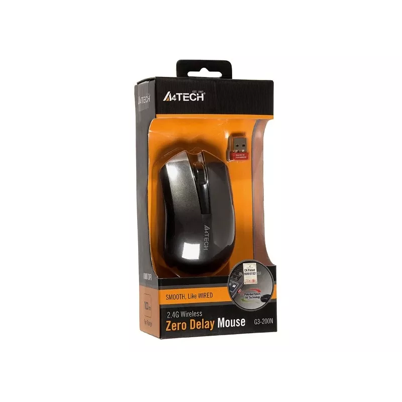 A4Tech G3-200N hiiri Travel molempikätinen RF Wireless V-Track 1000 DPI