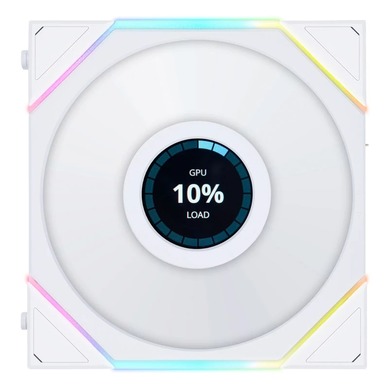 Lian Li UNI FAN TL LCD -kotelotuulettimet 120 mm, 3 kpl ja ohjain, valkoiset