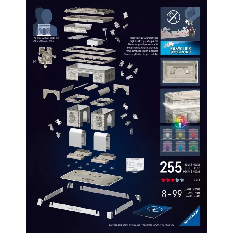 3D-palapeli Ravensburger 12008029 rakennus 269 mm x 239 mm