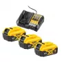 Akku- ja laturisarja DeWALT DCB1104P3-QW litiumioni 5 Ah