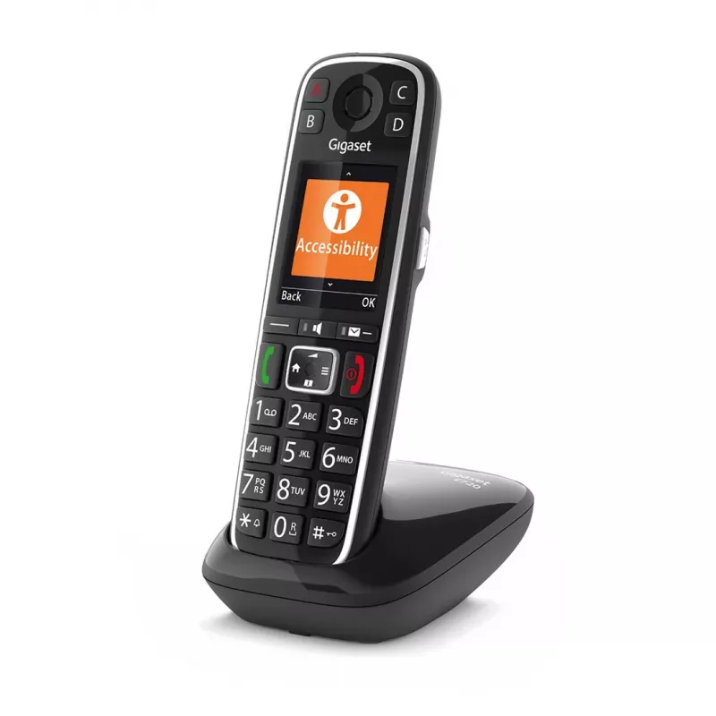 Gigaset E720 analoginen/DECT-puhelin numeronäytöllä musta