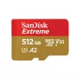 MicroSDHC-muistikortti SANDISK Extreme 512 GB UHS-I A1 V30 U3 Class 10, luku 190 MB/s, kirjoitus 130 MB/s, sis. SD-sovittimen
