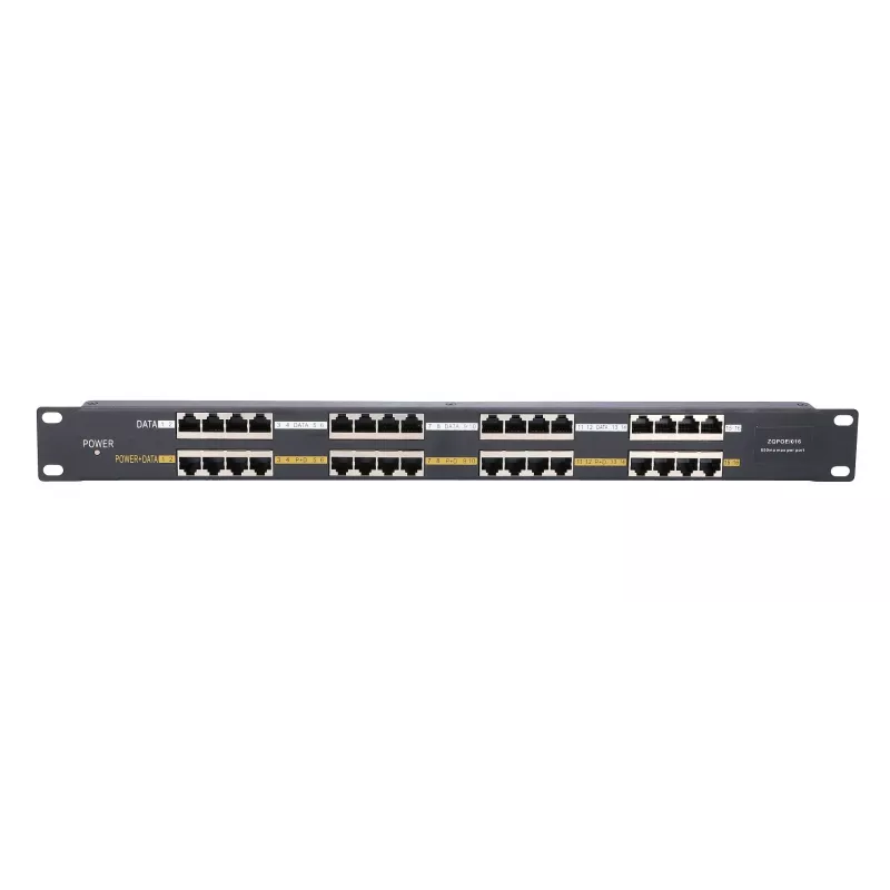 Extralink PoE-injektori 16 portti 16x 100Mb/s RJ45, rack-asennus