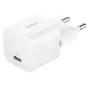 Laturi Belkin BoostCharge 25W USB-C PD (sisäkäyttö AC) valkoinen — kannettaville pelikonsoleille, älypuhelimille, tableteille