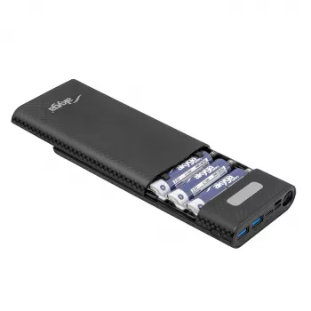 Akyga AK-BC-04 varavirtalähteen kotelo 20000 mAh, 8x 18650, 18W PD QC4+, USB-C, 2x USB-A, Lightning