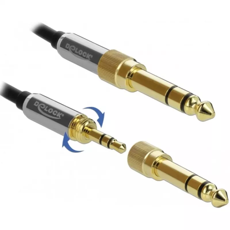 Audiokaapeli DeLOCK 85783 5 m 3,5 mm musta harmaa