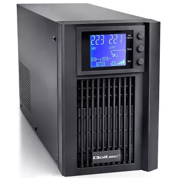 UPS QOLTEC puhdas siniaalto 1kVA 800W AVR:llä ja LCD-näytöllä