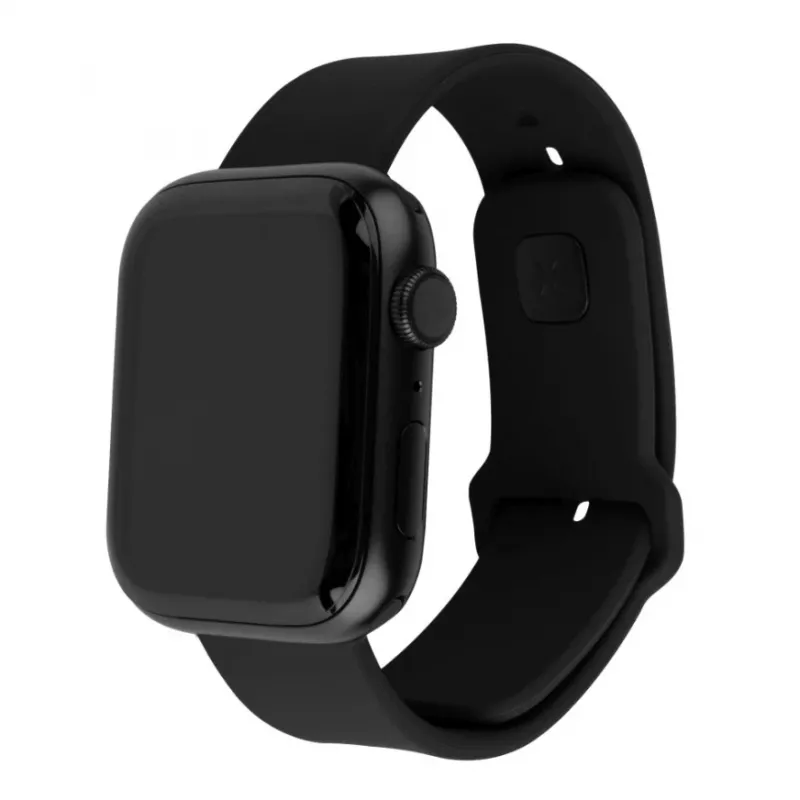 Silikonirannekesarja FIXED FIXSST2-434-BK Apple Watch 42/44/45mm – musta, kiinteä urheilumuotoilu