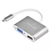 Ulkoinen videosovitin SILVERSTONE EP16 USB-C 3.1 HDMI- ja VGA-lähdöillä