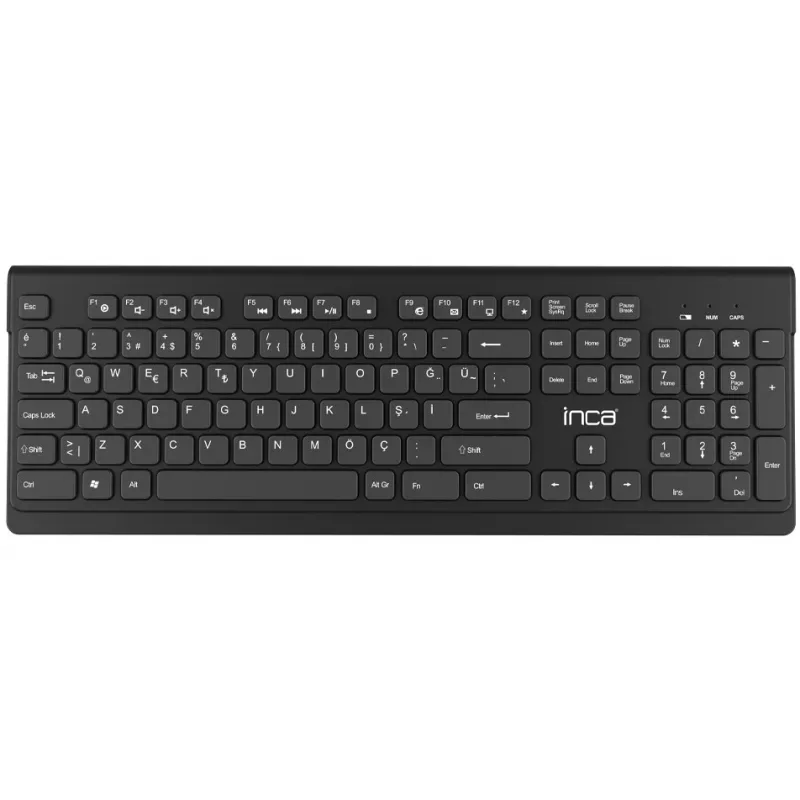 Inca IWS-519 näppäimistö ja hiiri sisältää Office RF langaton QWERTY turkki musta