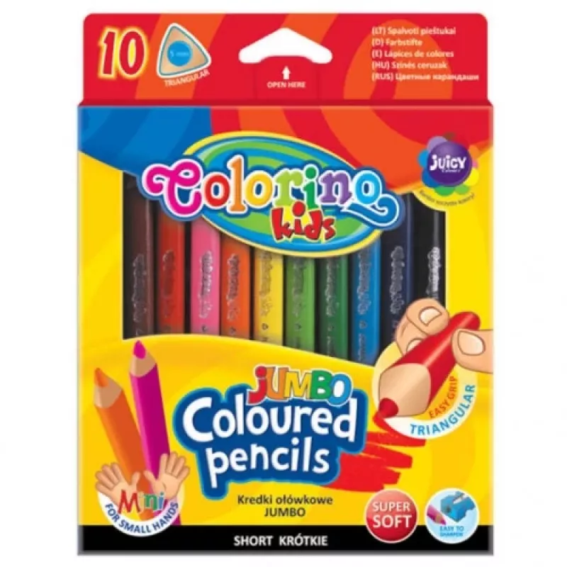 Värikynät colorino JUMBO kolmikulmainen — 10 väriä, 8,9 cm