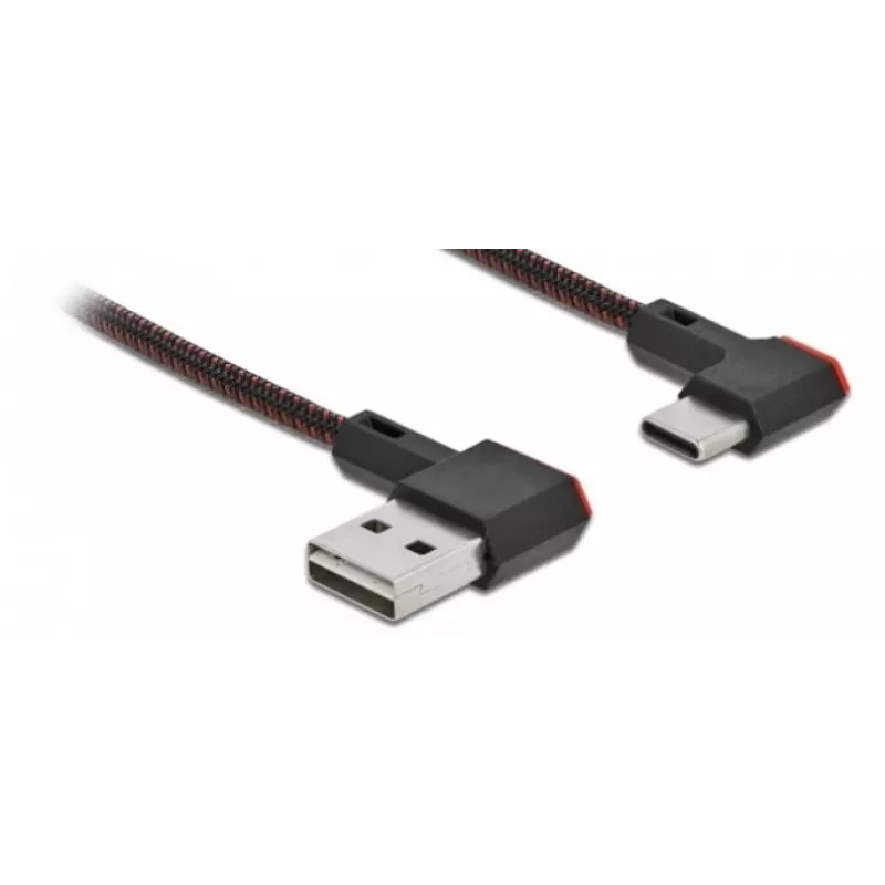 USB-kaapeli DeLOCK EASY-USB 2.0 Type-A-urosliitin Type-C-urosliittimeen 0,5 m musta