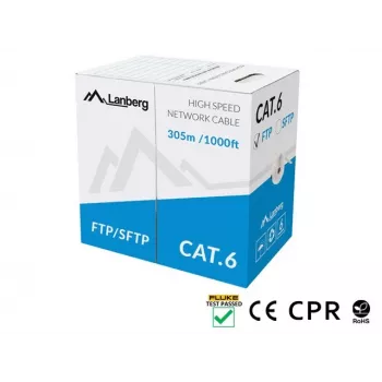 Lanberg LCS6-11CU-0305-S verkkokaapeli harmaa 305 m Cat6 SF/UTP (S-FTP)