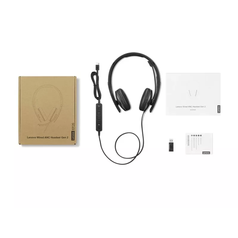 Lenovo 4XD1M45627 kuulokkeet/kuulokemikrofoni johdollinen panta USB Type-C musta