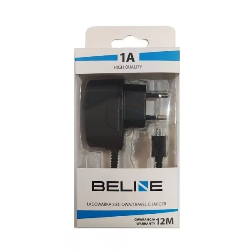 Beline Beli0013 matkalaturi microUSB 1A musta – kompakti 1A USB-verkkolaturi