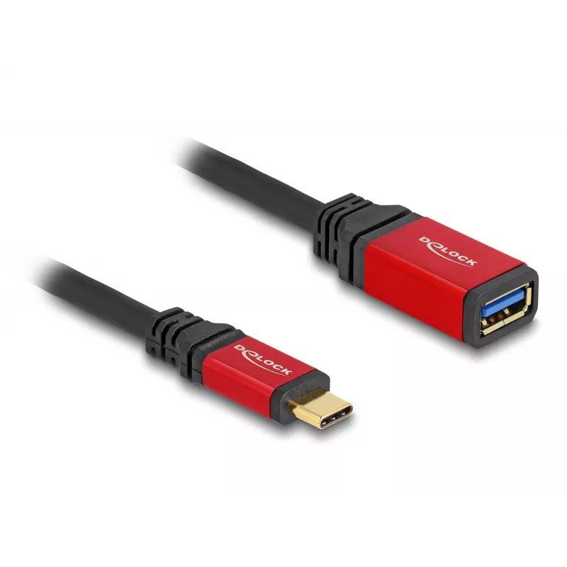 USB-sovitin DeLOCK 60172 USB Type-C uros - USB Type-A naaras 10 Gbit/s 15 cm punainen metalli