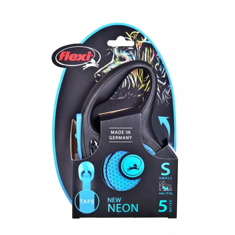 Flexi neu Neon S 5 m koiran flexi automaattikelauksella