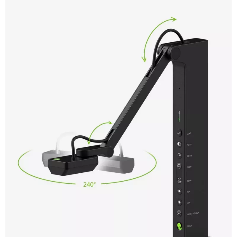 Dokumenttikamera IPEVO VZ‑R ULTRA (13 MP, 25,4 / 3,06 mm CMOS, USB‑C, HDMI, musta)