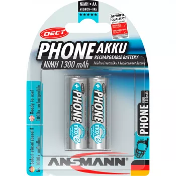 Ansmann Phone DECT NiMH-akku, (AA), 1300 mAh, 2 kpl:n pakkaus (5030802)