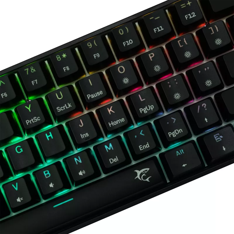 Mekaaninen näppäimistö White Shark Shinobi-2 musta US-asettelu Brown-kytkimillä