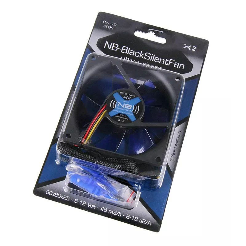 Noiseblocker BlackSilentFan X2 ITR-X-2 kotelotuuletin, 80 x 80 x 25 mm
